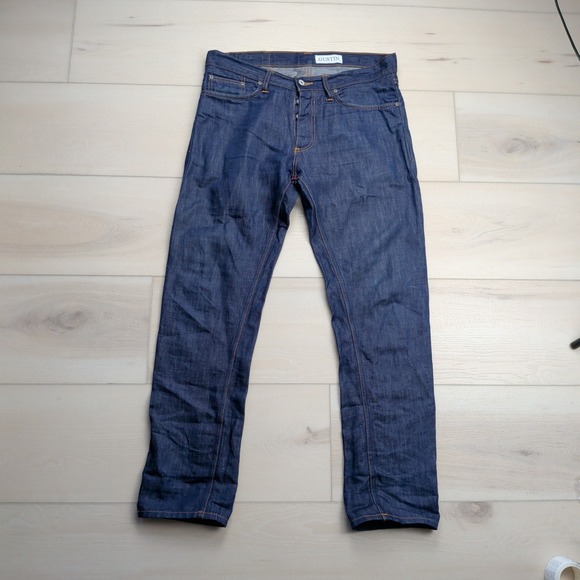Gustin Jeans #22 Mens 34x31 Blue Slim Fit Selvedge Denim Button Fly Made in USA
